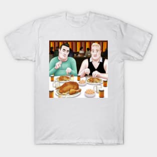 Gay Couple Celebrating Thanksgiving Dinner T-Shirt